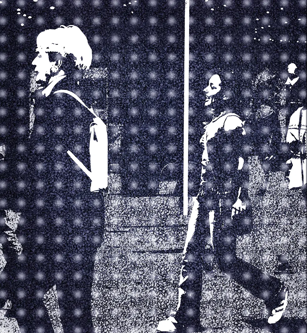 <b>TRAVELLERS #2</b> ©2010 Mixed media on canvas  / 100cm x 110cm x 5cm